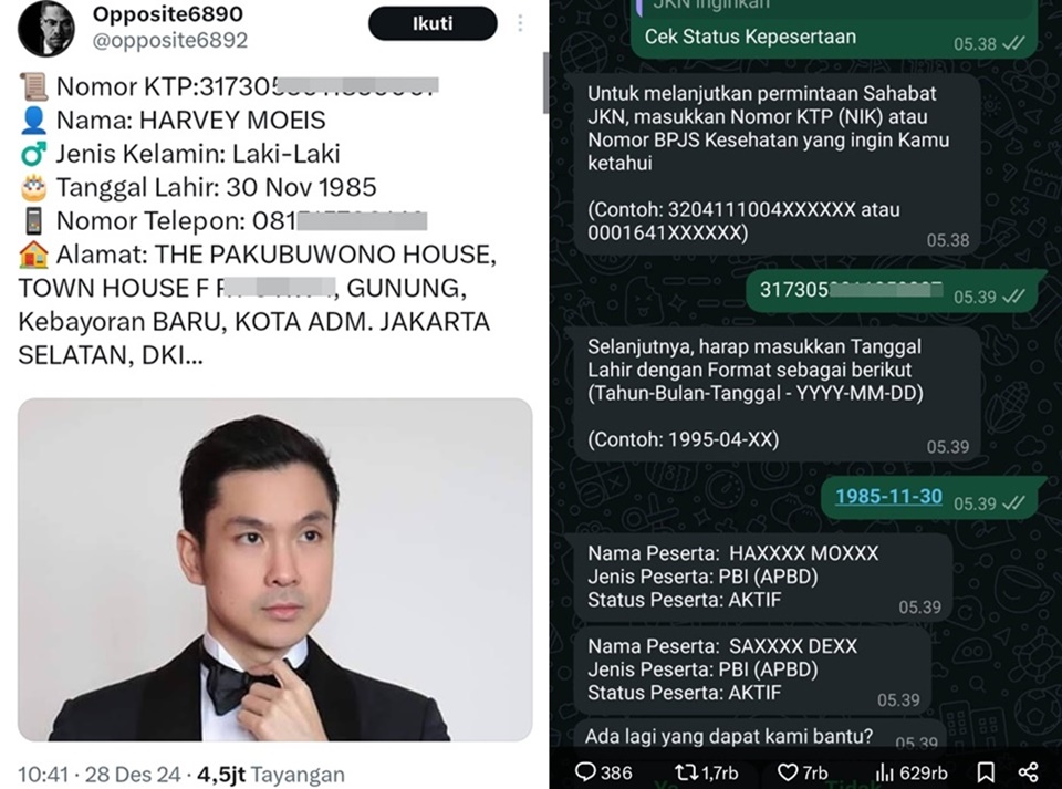 Sandra Dewi dan Harvey Moeis Terungkap Pakai BPJS PBI [X/Twiter]