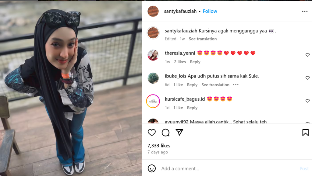 postingan Santyka Fauziah