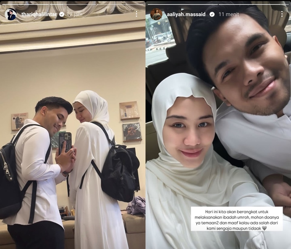 Pasangan Seleb Pergi Umrah - Thariq Halilintar dan Aaliyah Massaid [Instagram]