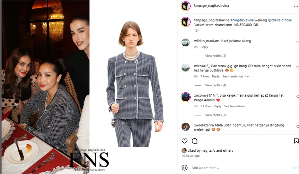 Jaket Chanel Nagita [instagram]