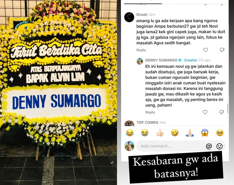 Denny Sumargo Sampaikan Belasungkawa Atas Meninggalnya Alvin Lim [Instagram]