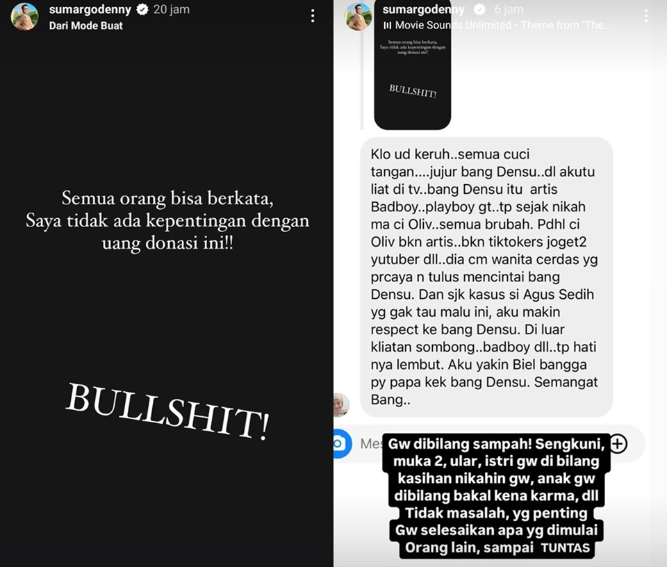 Anak - Istri Denny Sumargo Ikut Kena Imbas Kisruh Donasi Agus Salim [Instagram]