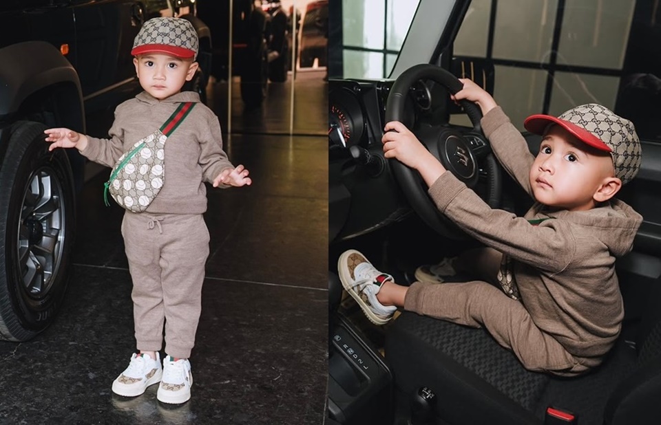 Rayyanza Pose Nyetir Mobil Sultan Pakai Outfit Puluhan Juta [Instagram]