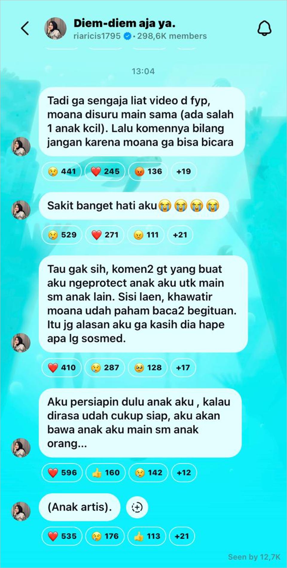 Curhatan Ria Ricis [instagram]