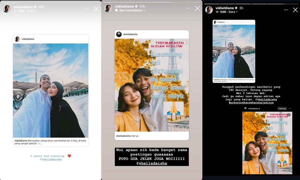 Vidi Aldiano soal unggahan Sheila Dara [instagram]