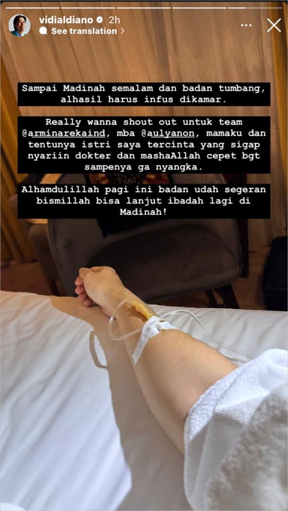Vidi Aldiano ketika umrah [instagram]