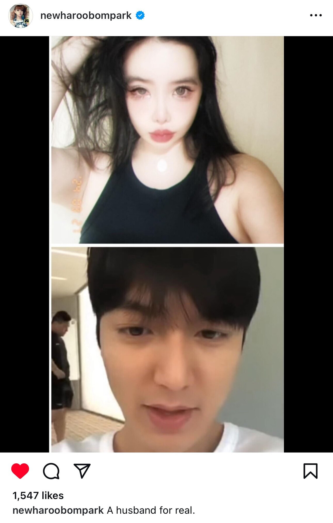 Park Bom nyebut Lee Min Ho suami