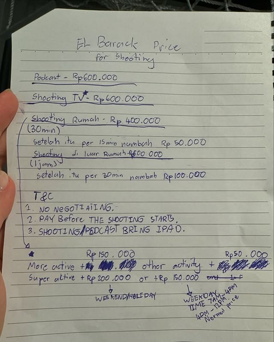 El Barack pricelist [instagram]