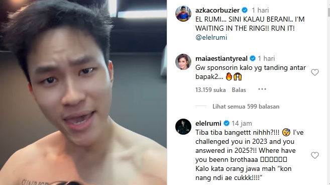 Komentar El Rumi di Postingan Instagram Azka Corbuzier