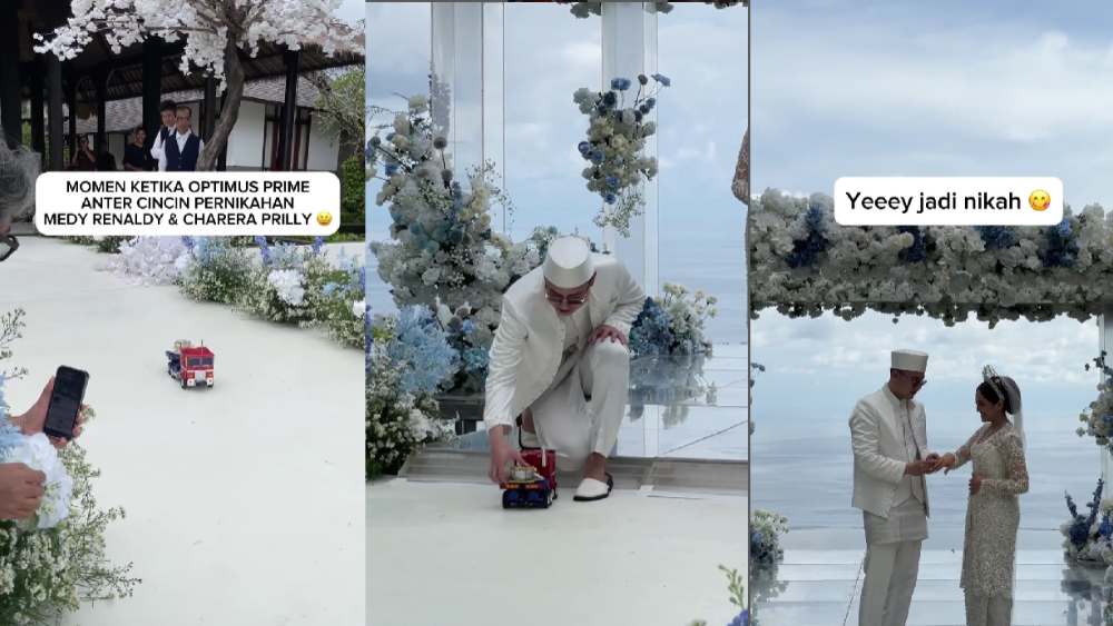pengantaran cincin nikah dengan Transformer