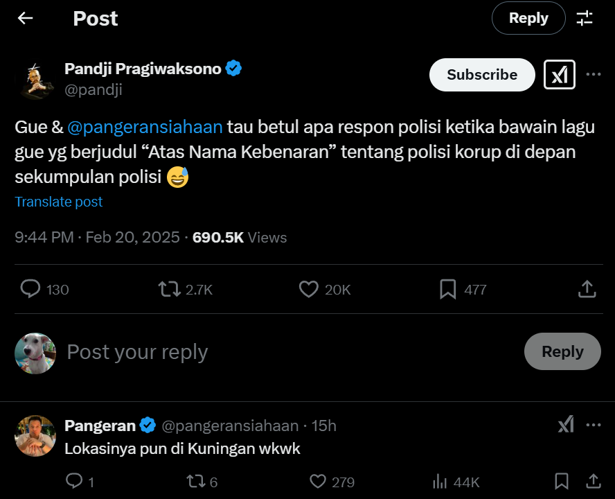 postingan Pandji Pragiwaksono