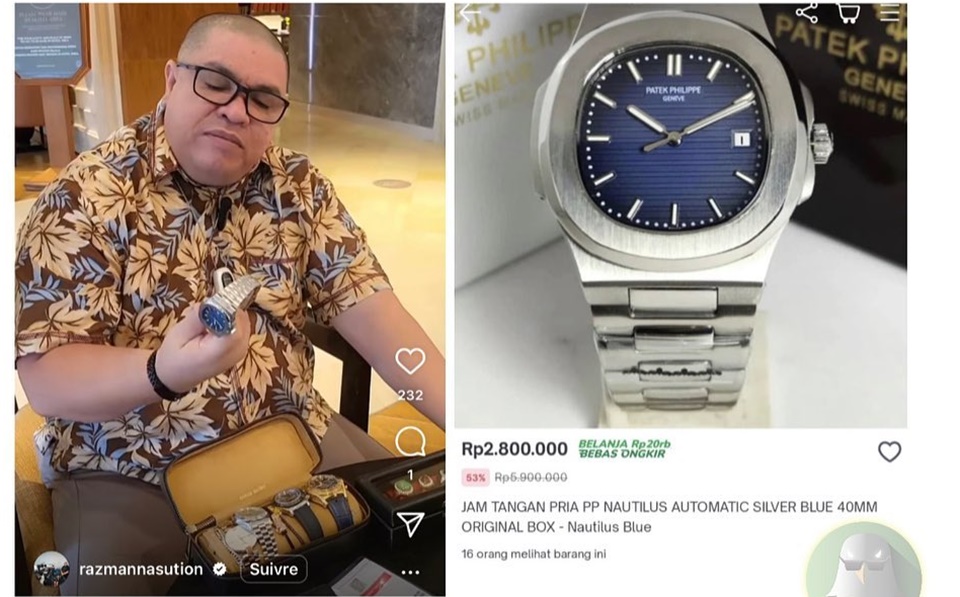 Jam Tangan KW Razman Nasution [Instagram]