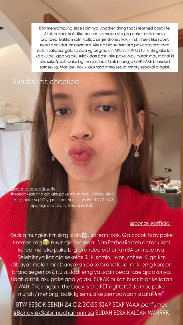 Instagram Story Sabrina Chairunnisa