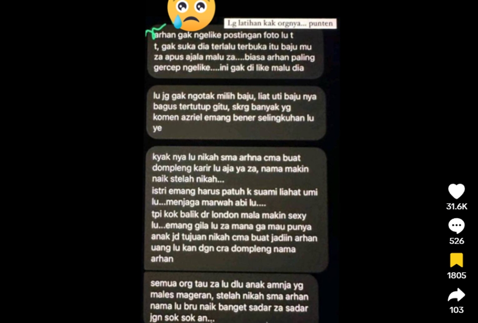 Azizah Salsha Disebut Bikin Malu Pratama Arhan Instagram