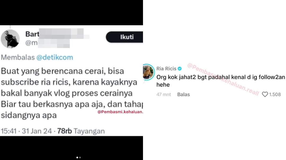 Ria Ricis Tanggapi Kabar Perceraiannya Dijadikan Guyonan Instagram