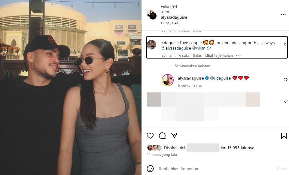 Alyssa Daguise Rayakan Anniversary Pertama dengan Wilson Instagram