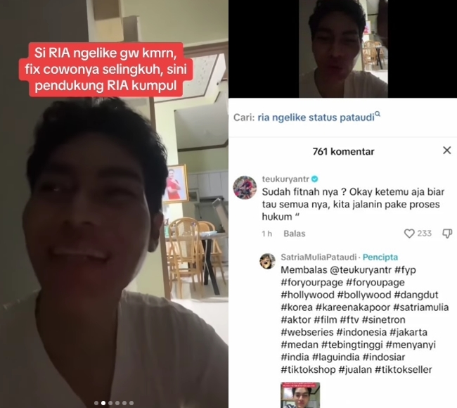 Teuku Ryan Ancam Laporkan Satria Mulia usai Dituduh Selingkuh TikTok