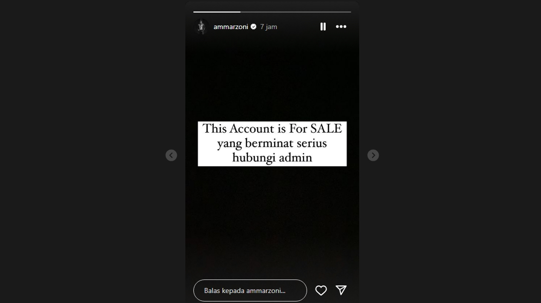 Ammar Zoni Jual Akun Instagram