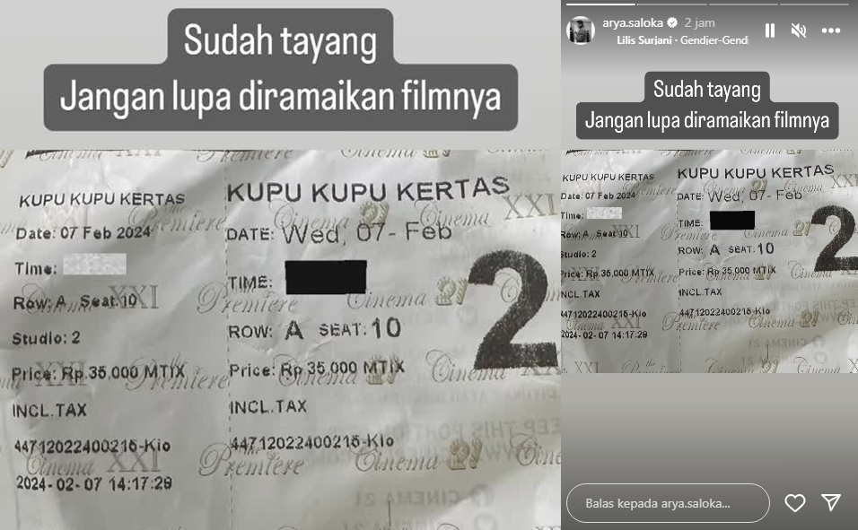 Arya Saloka Promosikan Film Amanda Manopo Instagram Story