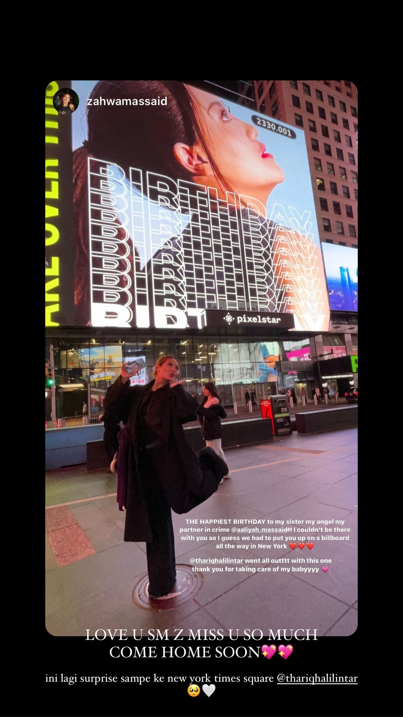 Zahwa Massaid di New York Time Square
