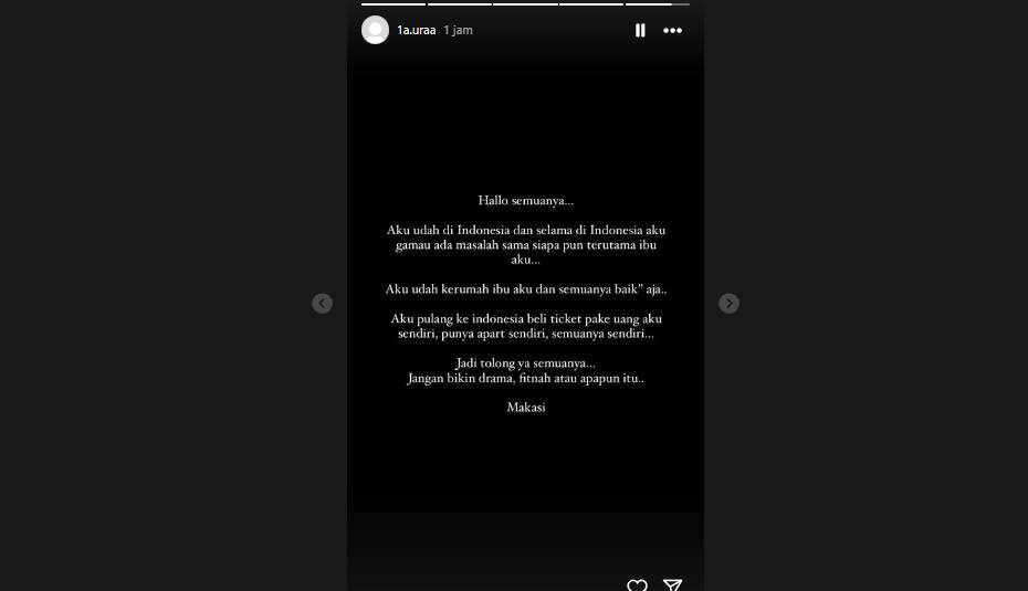 Lolly Sudah Datangi Rumah Nikita Mirzani Setelah Tiba di Indonesia Instagram Story