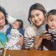 Marshel Widianto, Cesen dan kedua anak mereka [Instagram]