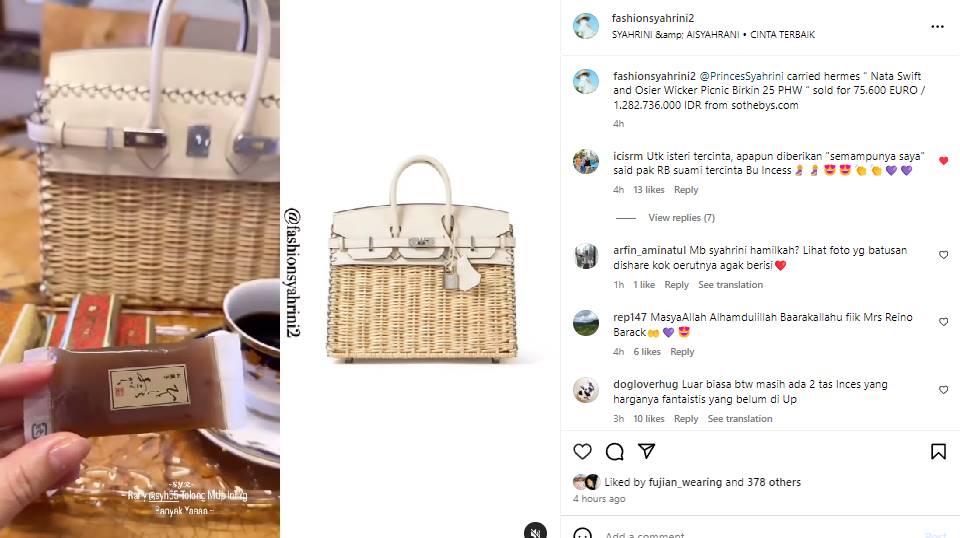 Syahrini Bawa Tas Hermes Rp12 miliar Instagram