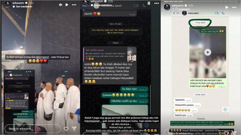 Wika Salim Pamerkan Chat dengan Jenita Janet Instagram