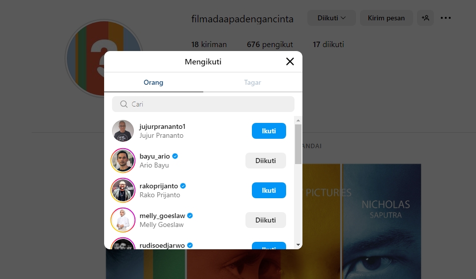 Ario Bayu Di follow Akun Instagram AADC