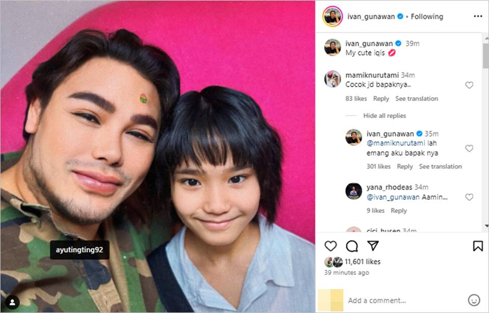 Ivan Gunawan ketika ditanya cocok jadi bapak dari anak Ayu Ting Ting Instagram