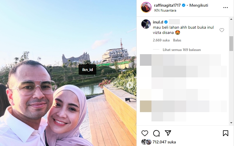 Komentar Inul Daratista di Instagram Raffi Ahmad dan Nagita Slavina