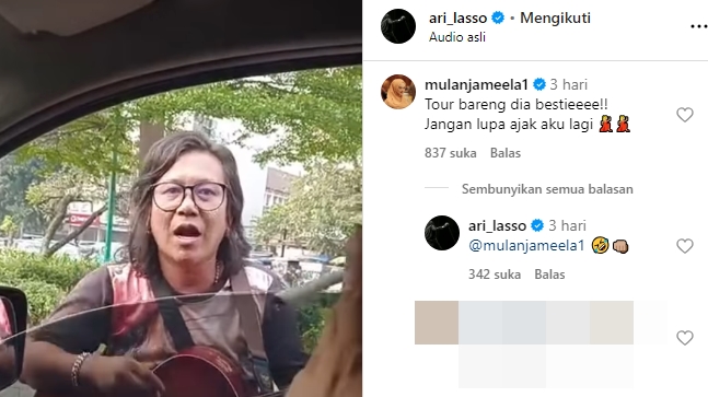 Reaksi Mulan Jameel Instagram