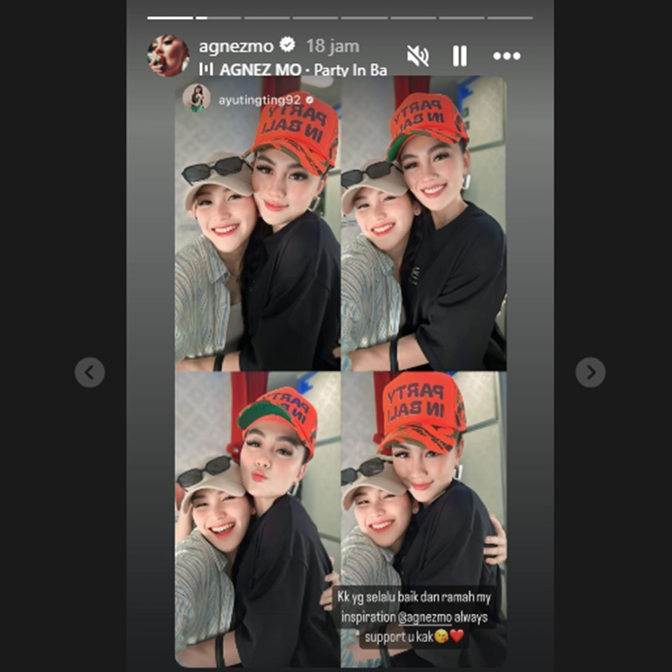 Ayu Ting Ting Bareng Agnez Mo Instagram Story