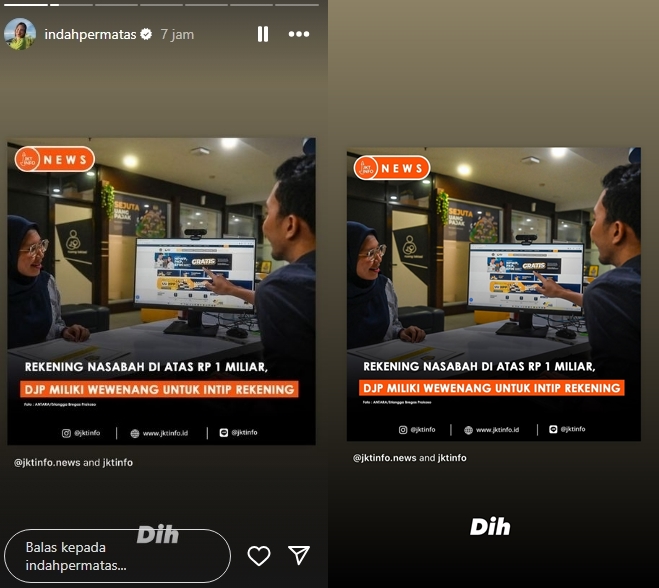 Instagram Story Indah Permatasari