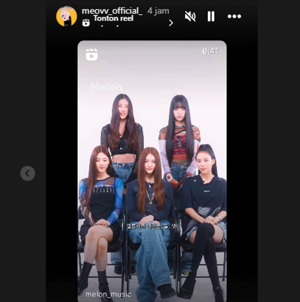 MEOVV di Melon Music Instagram Story