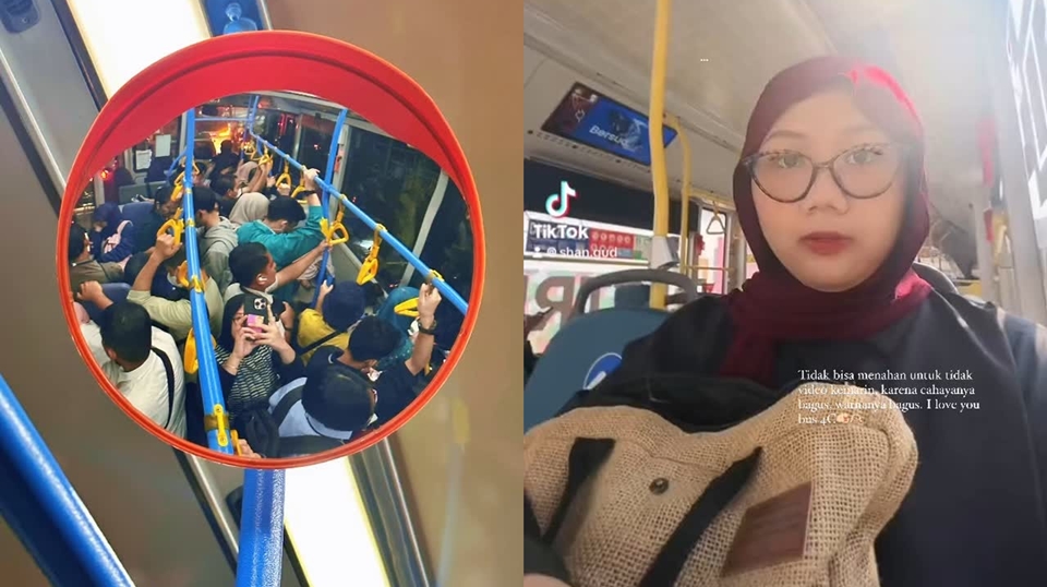 Adik Erina Gudono Naik Trans Jakarta