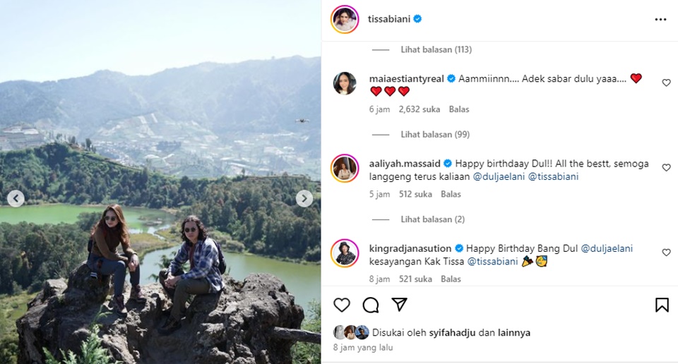 Komentar Maia Estianty di Postingan Tissa Biani Instagram