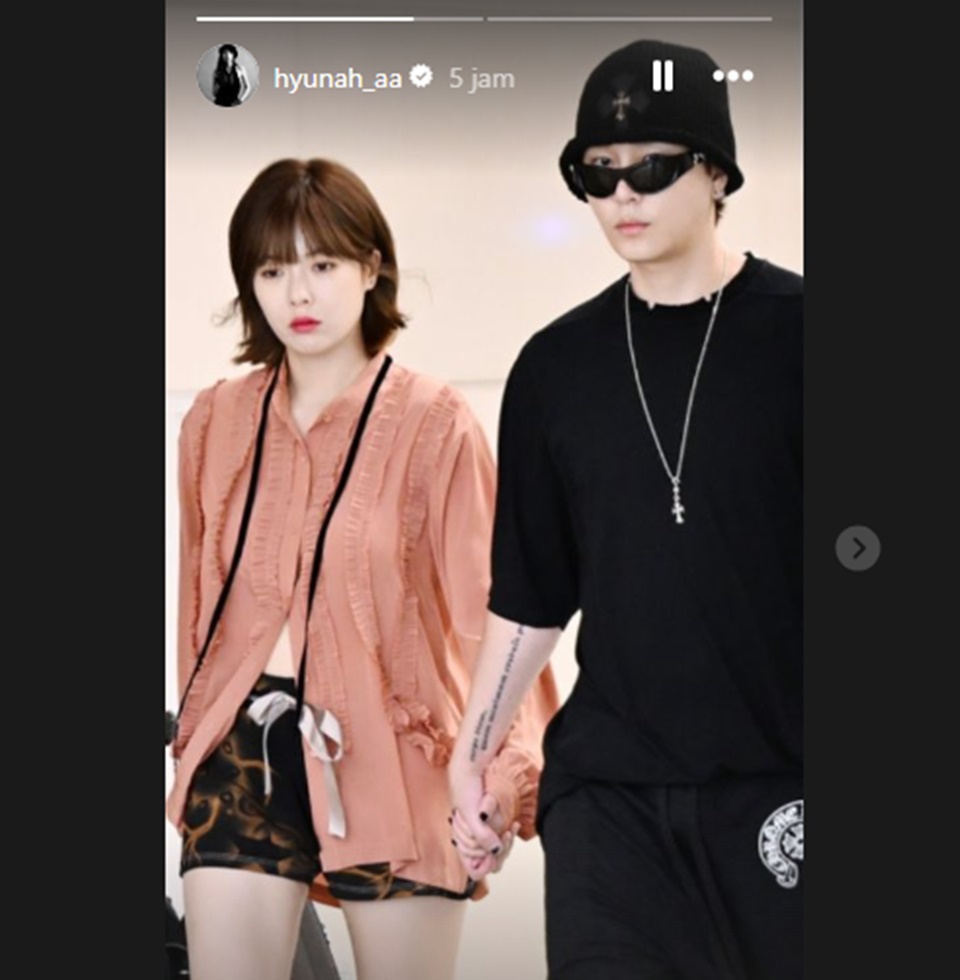 HyunA Junhyung di Bandara Instagram Story