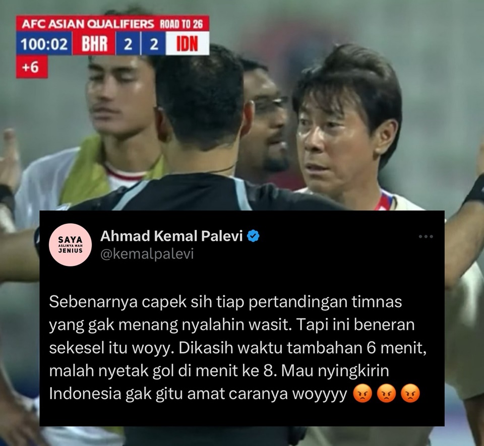 Kemal Palevi Protes Wasit Ahmed Al Kaf Instagram