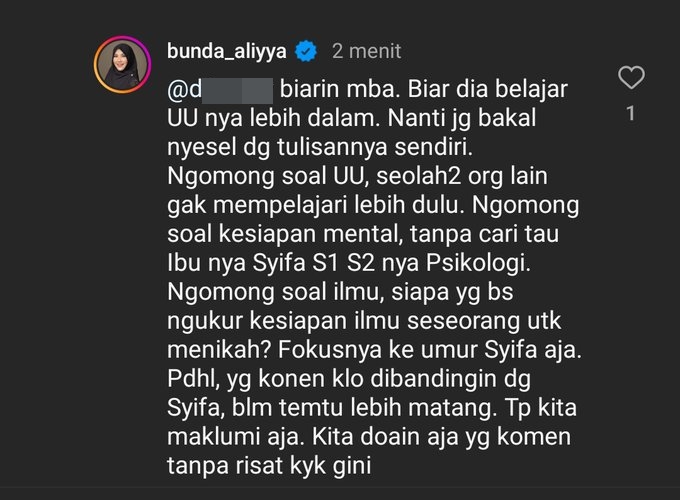 Tanggapan Ibu Mertua Gus Zizan